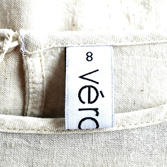 VÉRO Off White Woven Black Embroidered Detailed Short Sleeve Tee Blouse Top 8 - Picture 2 of 6